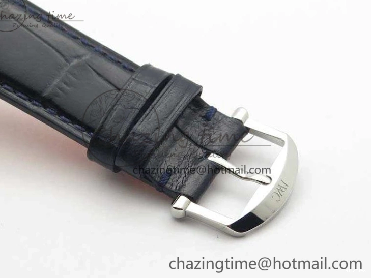 MIROTIME 0714 MoistureWicking Da Vinci IW356601 SS MKF 1:1 Best Edition Blue Dial On Black Leather Strap A 7233